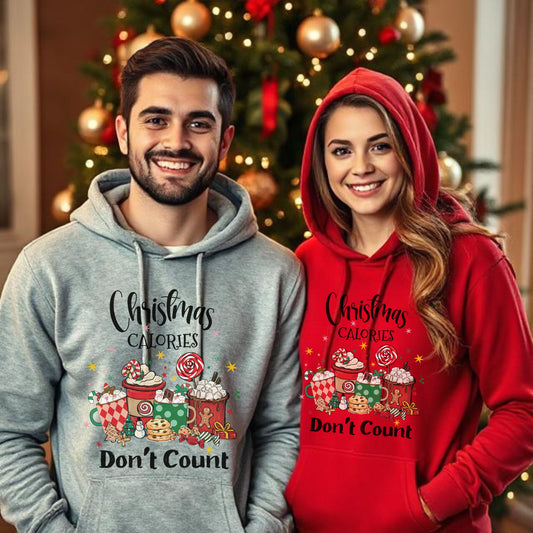 Christmas Calories Don't Count Hoodie Funny Christmas Sweatshirt Holiday Shirt Christmas Hoodie