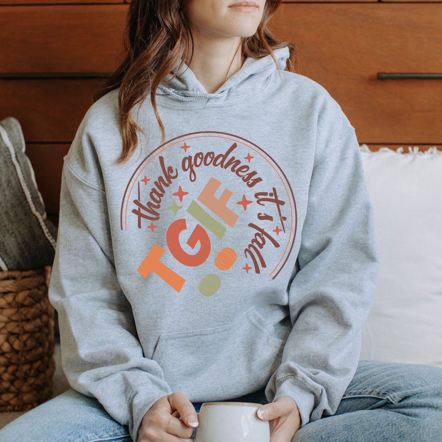 Autumn Vibes Hoodie TGIF Thank Goodness It's Fall Sweatshirt Gift For Autumn Fall Vibes Shirt