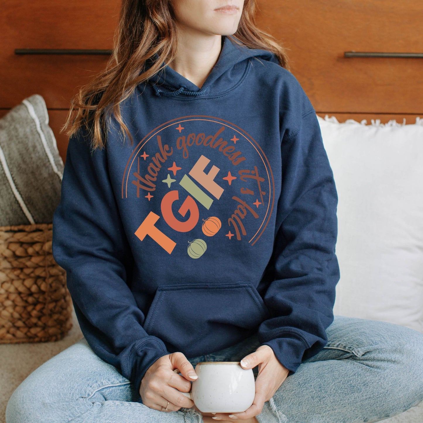 Autumn Vibes Hoodie TGIF Thank Goodness It's Fall Sweatshirt Gift For Autumn Fall Vibes Shirt