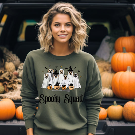 Spooky Squad Sweatshirt Funny Halloween Shirt Pet Lover Gift Cute Trick or Treat Sweatshirt Cute Halloween Top Ghost Shirt