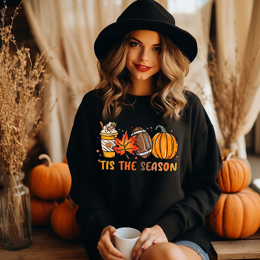 Tis The Season Shirt Pumpkin Patch Sweatshirt Game Day Shirt Coffee Lover Gift Fall Shirt