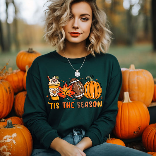 Tis The Season Shirt Pumpkin Patch Sweatshirt Game Day Shirt Coffee Lover Gift Fall Shirt