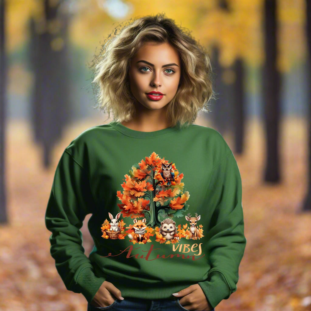 Autumn Vibes Sweatshirt Animal Lover Gift Woodland Animals Sweatshirt Animal Lover Shirt Cute Animal Sweatshirt