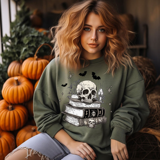 Skull Sweatshirt Dark Academia Shirt Book Lover Gift Librarian Shirt Bookish Sweatshirt  Literary Shirt Goth Sweatshirt