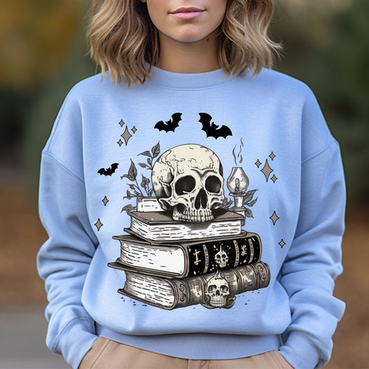 Skull Sweatshirt Dark Academia Shirt Book Lover Gift Librarian Shirt Bookish Sweatshirt  Literary Shirt Goth Sweatshirt