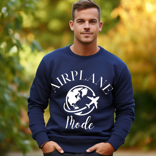 Airplane Mode Sweatshirt Travel Gifts Adventure Time Crewneck Vacation Shirt Travel Sweatshirt