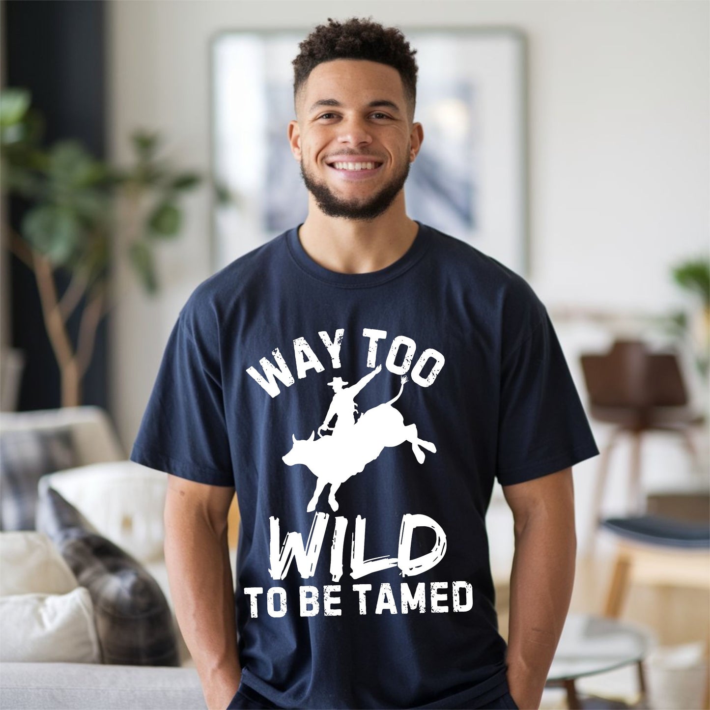 Way Too Wild To Be Tamed Rodeo-Inspired T-Shirt Western Cowboy Graphic Tee