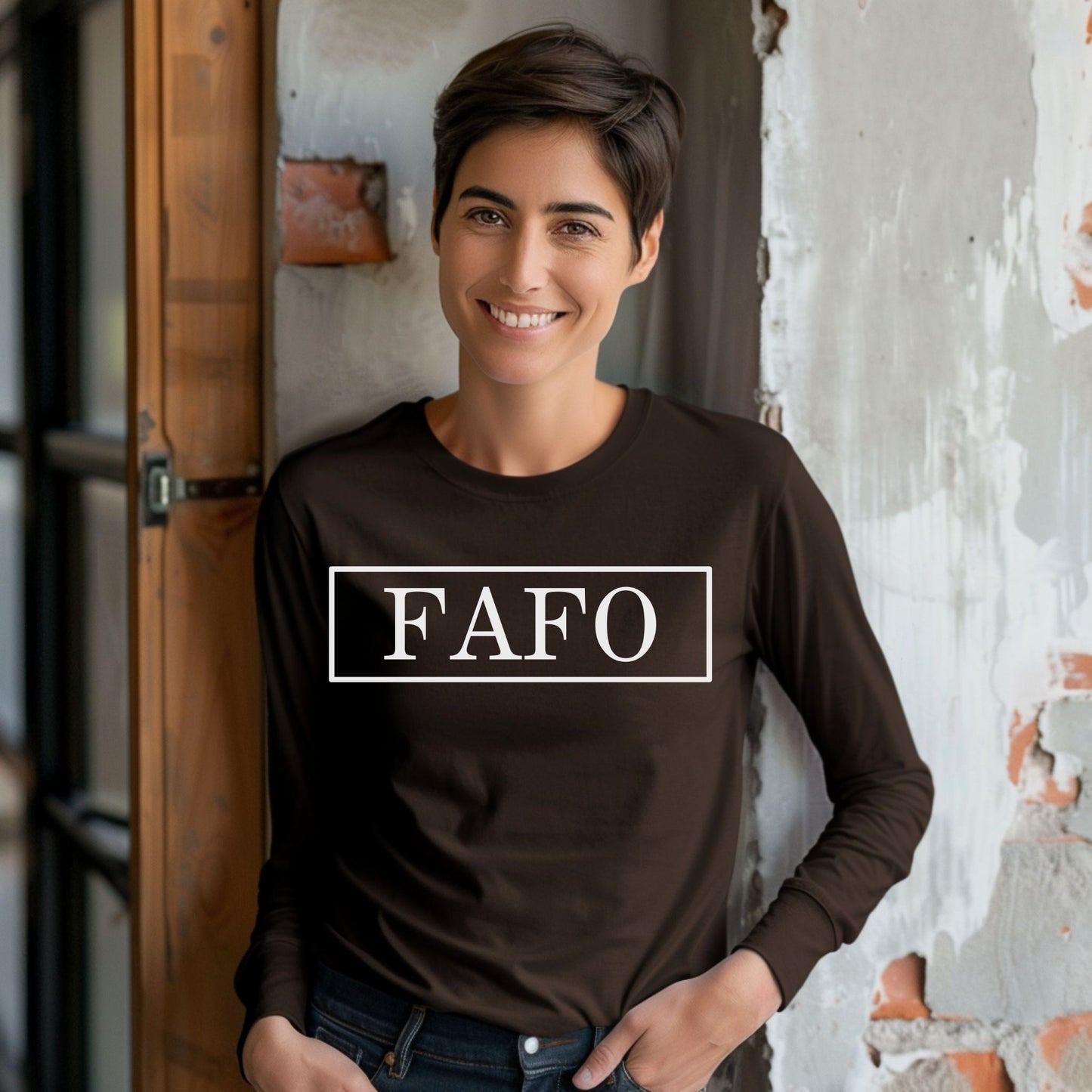 FAFO T-Shirt Bold Graphic Statement Shirt Long Sleeve Tee