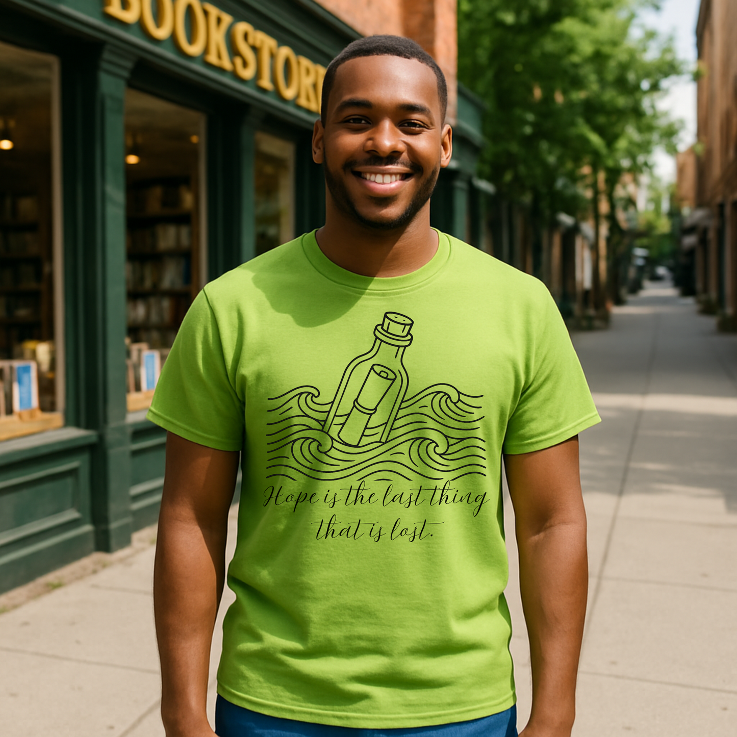 Hope Message in a Bottle T-Shirt – Inspirational Graphic Tee for Dreamers & Believers