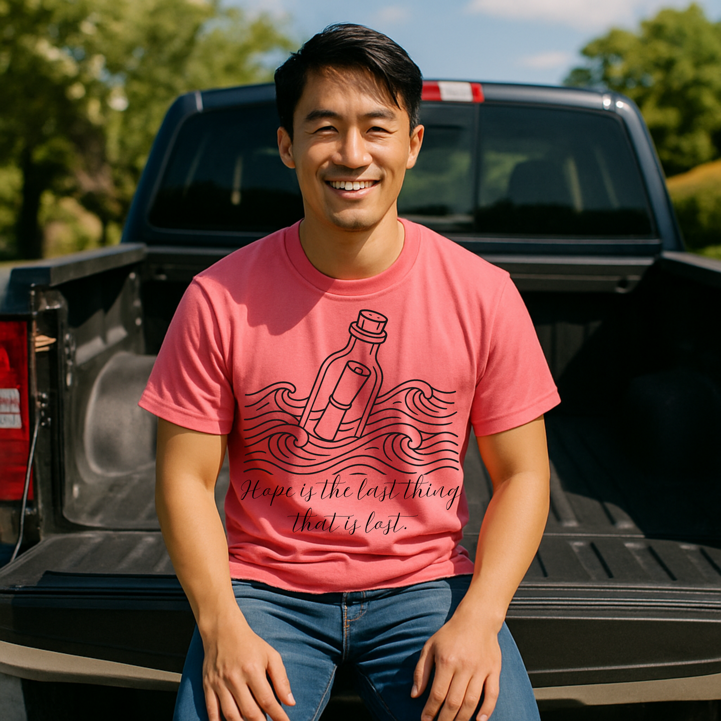 Hope Message in a Bottle T-Shirt – Inspirational Graphic Tee for Dreamers & Believers