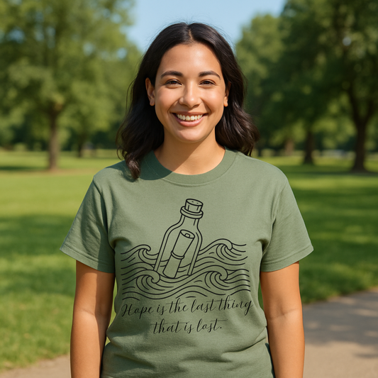 Hope Message in a Bottle T-Shirt – Inspirational Graphic Tee for Dreamers & Believers
