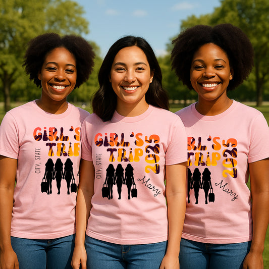 Girls Trip 2025 Custom Girls Trip Tee  Road Trip Shirt for Women  Matching Girls Trip Shirts Travel Squad Matching Tee Girls Trip 2