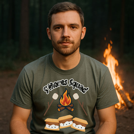 S'mores Squad T-Shirt, Fun Camping Shirt, Summer Vibes Tee, Unisex Graphic Tee, Outdoor Adventure Outfit