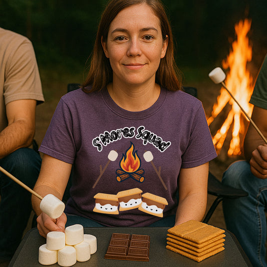 S'mores Squad T-Shirt, Fun Camping Shirt, Summer Vibes Tee, Unisex Graphic Tee, Outdoor Adventure Outfit