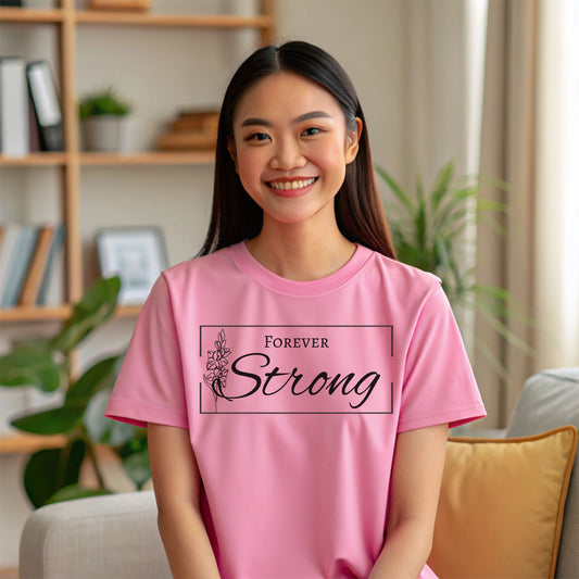 Forever Strong Gladiolus Flower T-Shirt – Inspirational Strength Graphic Tee