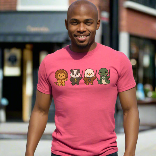 Cute Wizard Animal Mascots T-Shirt – Magical Creatures Tee
