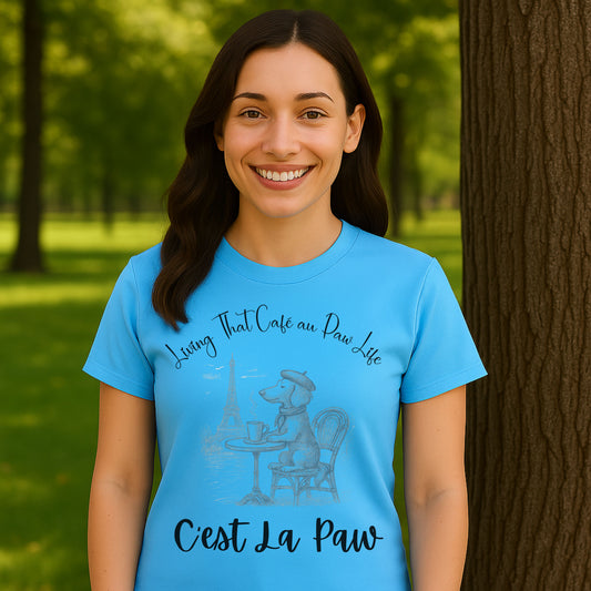 C'est La Paw – Paris Dog T-Shirt, Cute French Café Pup Tee & Gift for Animal Lovers
