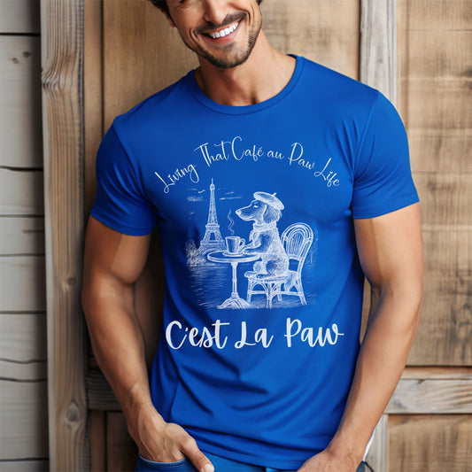 C'est La Paw – Paris Dog T-Shirt, Cute French Café Pup Tee & Gift for Animal Lovers