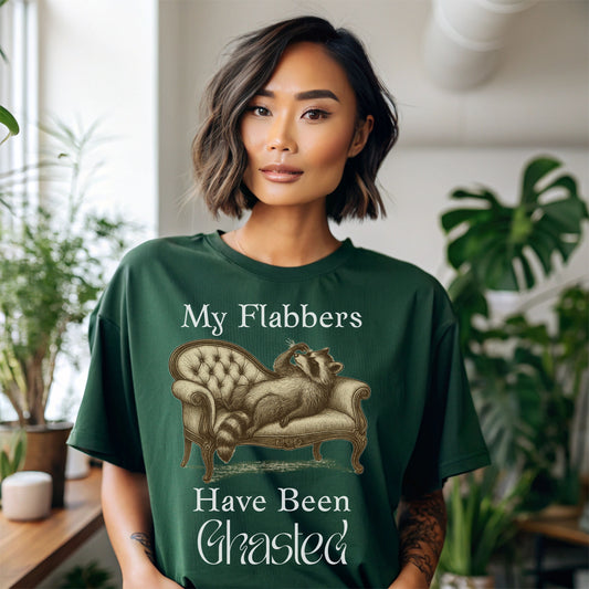 My Flabbers Have Been Ghasted Raccoon T-Shirt – Funny Vintage-Style Animal Tee, Sarcastic Retro Shirt for Introverts & Humor Lovers