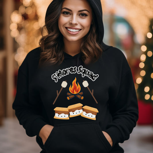 S'mores Squad Hoodie, Fun Camping Shirt, Unisex Graphic Sweatshirt, Outdoor Adventure Outfit