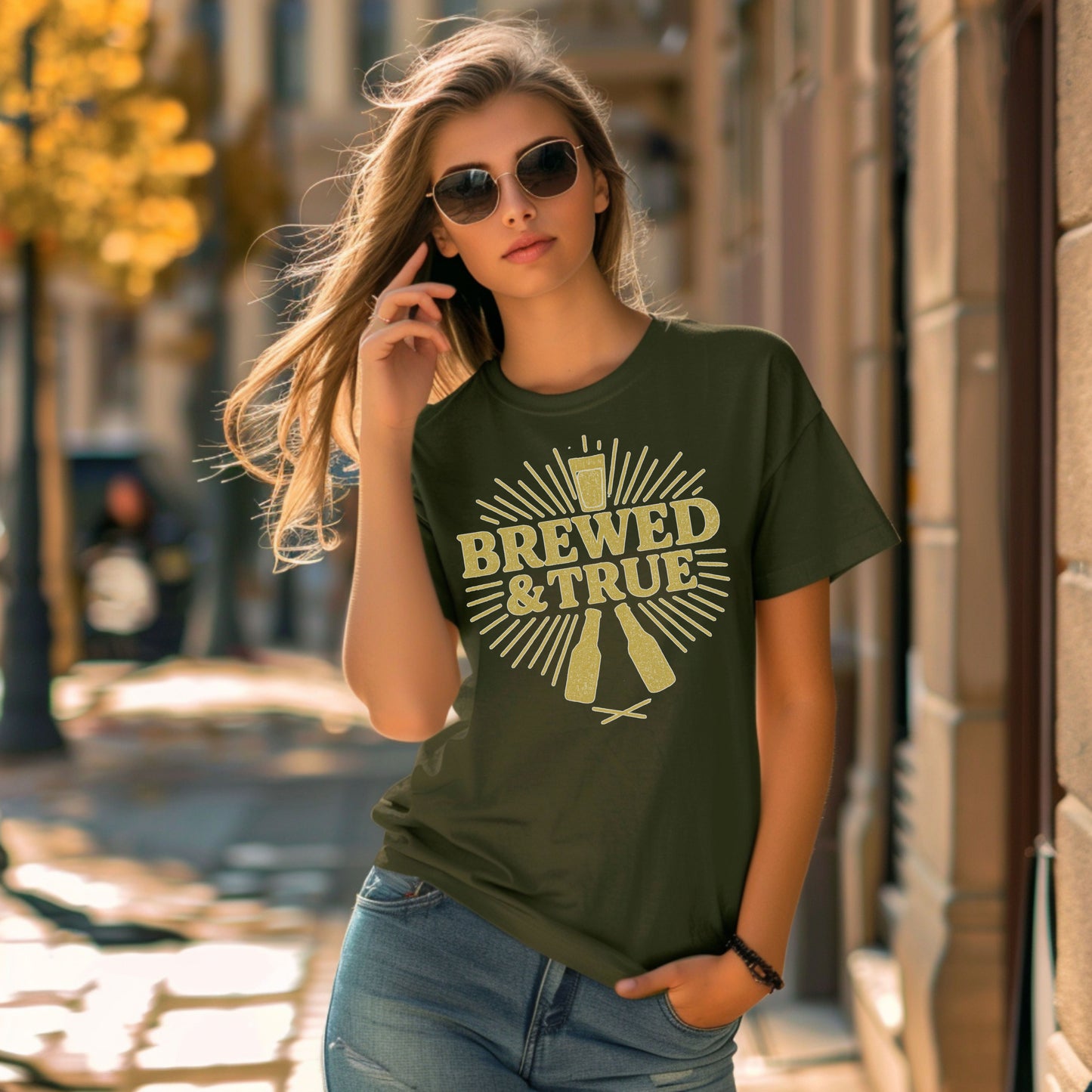 Brewed & True Retro Beer T-Shirt – Vintage Craft Beer Drinking Tee for Men & Women
