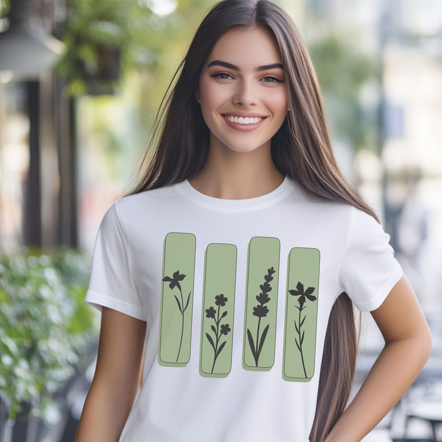 Minimal Botanical Panel T-Shirt – Nature-Inspired Wildflower Graphic Tee | Unisex Earthy Shirt