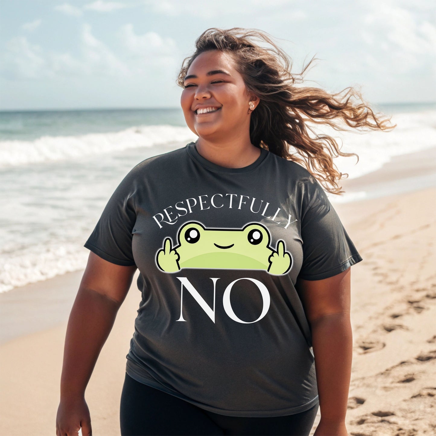 Respectfully No Frog Shirt, Funny Introvert Tee, Cute Sarcastic Graphic T-Shirt, Aesthetic Humor Shirt, Social Battery Tee