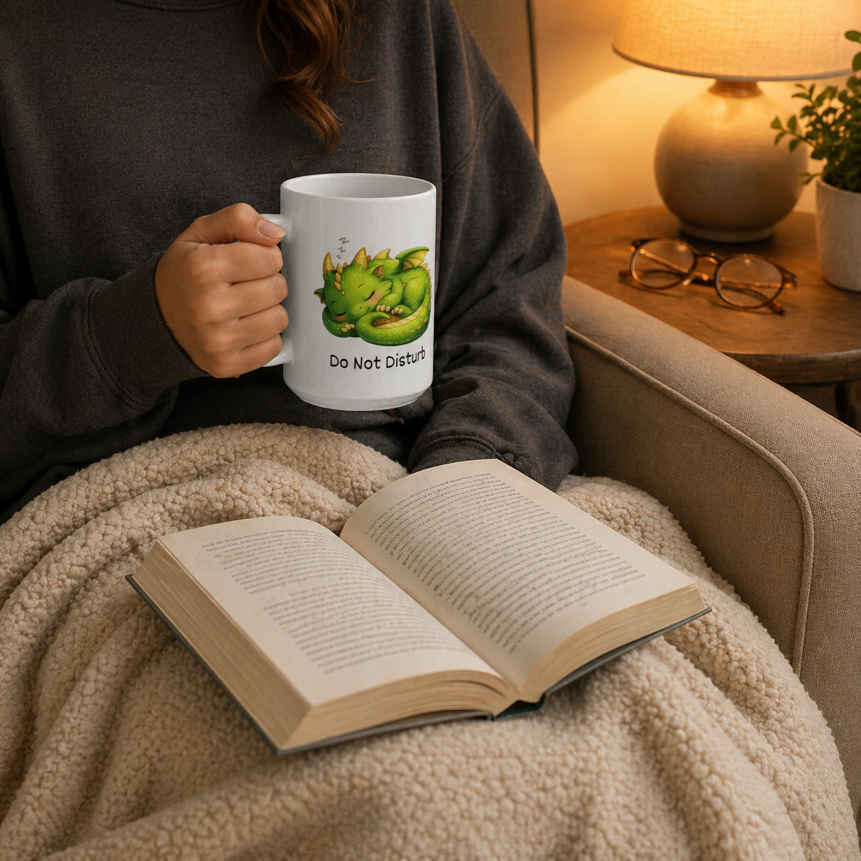 Do Not Disturb Dragon Mug, Cute Dragon Mug, Sleeping Dragon Coffee Mug, Introvert Mug Gift, Book Lover Mug, Cozy Reading Mug, Funny Quiet Please Mug, Work From Home Mug, Fantasy Animal Mug