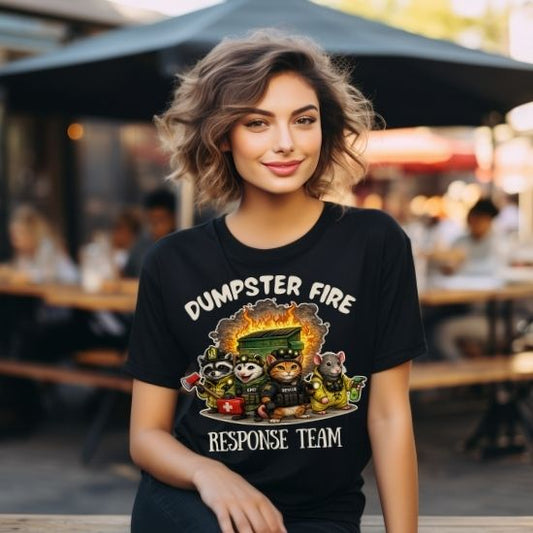 Dumpster Fire Response Team Shirt Funny Emergency Humor Tee Sarcastic Animal T Shirt Firefighter EMT Parody Graphic Tee Unisex Funny Gift