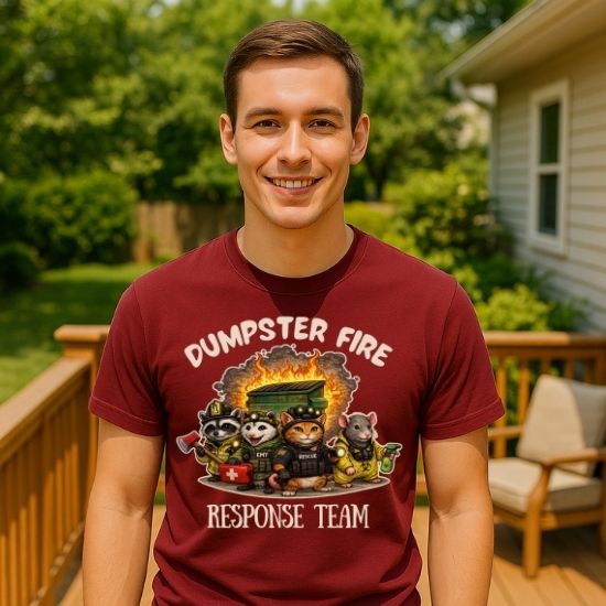 Dumpster Fire Response Team Shirt Funny Emergency Humor Tee Sarcastic Animal T Shirt Firefighter EMT Parody Graphic Tee Unisex Funny Gift