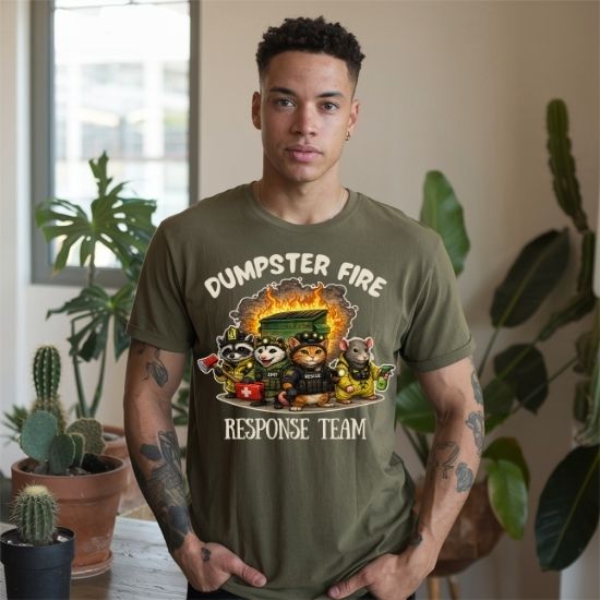 Dumpster Fire Response Team Shirt Funny Emergency Humor Tee Sarcastic Animal T Shirt Firefighter EMT Parody Graphic Tee Unisex Funny Gift