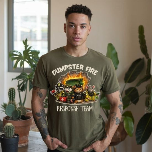 Dumpster Fire Response Team Shirt Funny Emergency Humor Tee Sarcastic Animal T Shirt Firefighter EMT Parody Graphic Tee Unisex Funny Gift