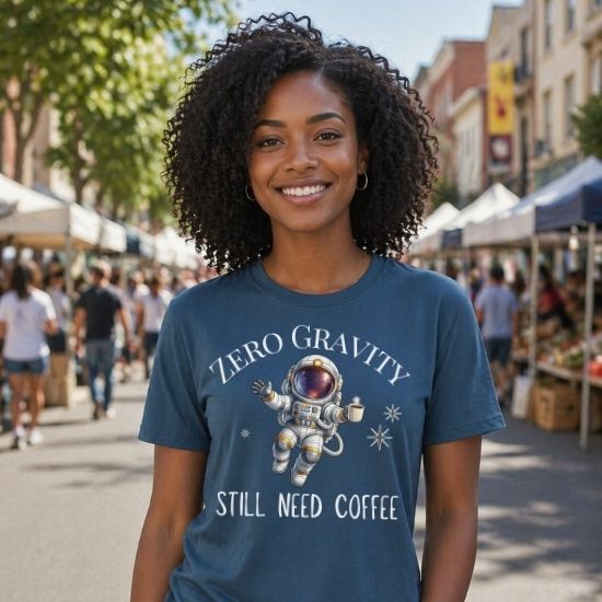 Zero Gravity Still Need Coffee Shirt, Funny Coffee Lover Shirt, Astronaut T Shirt, Space Graphic Tee, Sarcastic Coffee Shirt, Unisex Graphic Tee, Gift For Coffee Lovers