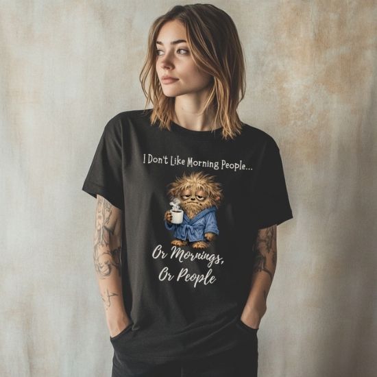 Funny Morning Person Shirt, I Don’t Like Morning People Tee, Coffee Lover Shirt, Introvert Humor T Shirt, Sarcastic Graphic Tee, Funny Coffee Shirt, Relatable Humor Tee