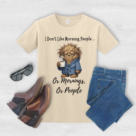 Funny Morning Person Shirt, I Don’t Like Morning People Tee, Coffee Lover Shirt, Introvert Humor T Shirt, Sarcastic Graphic Tee, Funny Coffee Shirt, Relatable Humor Tee