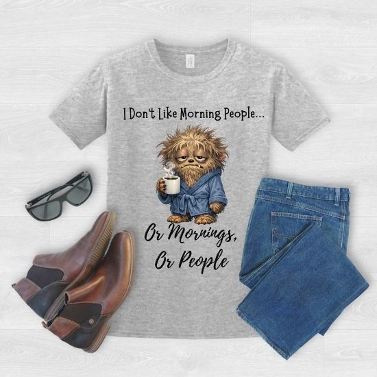 Funny Morning Person Shirt, I Don’t Like Morning People Tee, Coffee Lover Shirt, Introvert Humor T Shirt, Sarcastic Graphic Tee, Funny Coffee Shirt, Relatable Humor Tee