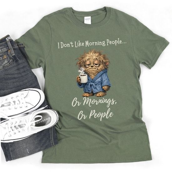 Funny Morning Person Shirt, I Don’t Like Morning People Tee, Coffee Lover Shirt, Introvert Humor T Shirt, Sarcastic Graphic Tee, Funny Coffee Shirt, Relatable Humor Tee