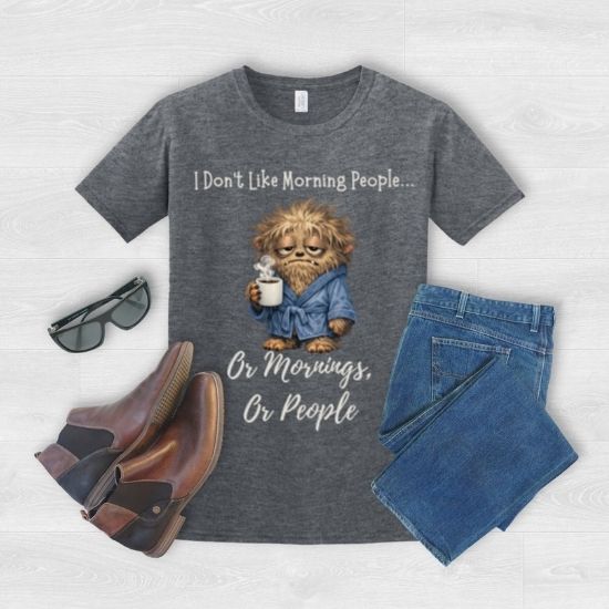 Funny Morning Person Shirt, I Don’t Like Morning People Tee, Coffee Lover Shirt, Introvert Humor T Shirt, Sarcastic Graphic Tee, Funny Coffee Shirt, Relatable Humor Tee