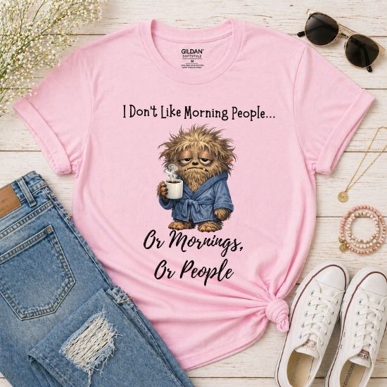 Funny Morning Person Shirt, I Don’t Like Morning People Tee, Coffee Lover Shirt, Introvert Humor T Shirt, Sarcastic Graphic Tee, Funny Coffee Shirt, Relatable Humor Tee