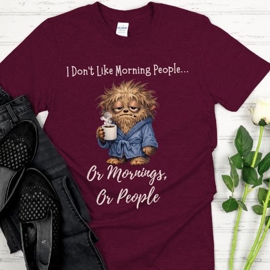 Funny Morning Person Shirt, I Don’t Like Morning People Tee, Coffee Lover Shirt, Introvert Humor T Shirt, Sarcastic Graphic Tee, Funny Coffee Shirt, Relatable Humor Tee