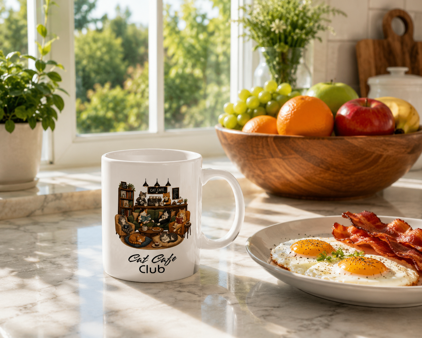 Cat Cafe Club Mug, Cozy Cat Coffee Mug, Cute Cat Lover Gift, Bookish Cat Mug, Coffee Lover Mug, Cat Cafe Aesthetic Cup, Cute Kittens Mug, Reading Cat Mug, Cozy Cafe Mug, Cat Mom Gift, Whimsical Cat...