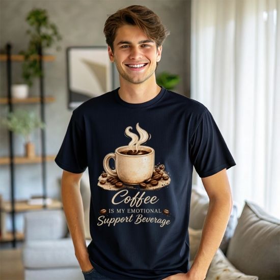 Coffee Is My Emotional Support Beverage Shirt, Funny Coffee Lover Tee, Caffeine Graphic T Shirt, Cozy Coffee Aesthetic Tee, Cute Coffee Shirt