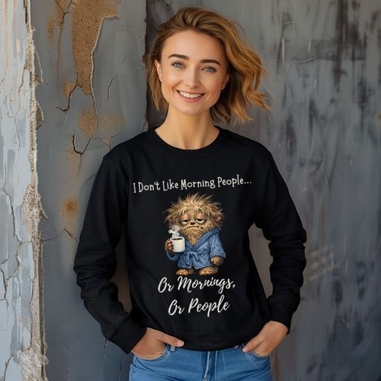 Funny Morning Person Long Sleeve Shirt, I Don’t Like Morning People Shirt, Coffee Lover Long Sleeve Tee, Introvert Humor Shirt, Sarcastic Graphic Tee, Funny Coffee Shirt, Cozy Casual Shirt
