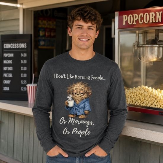 Funny Morning Person Long Sleeve Shirt, I Don’t Like Morning People Shirt, Coffee Lover Long Sleeve Tee, Introvert Humor Shirt, Sarcastic Graphic Tee, Funny Coffee Shirt, Cozy Casual Shirt