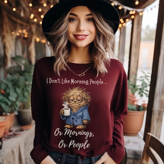 Funny Morning Person Sweatshirt, I Don’t Like Morning People Sweatshirt, Coffee Lover Sweatshirt, Introvert Humor Crewneck, Sarcastic Graphic Sweatshirt, Cozy Coffee Shirt, Relatable Humor Sweatshirt...