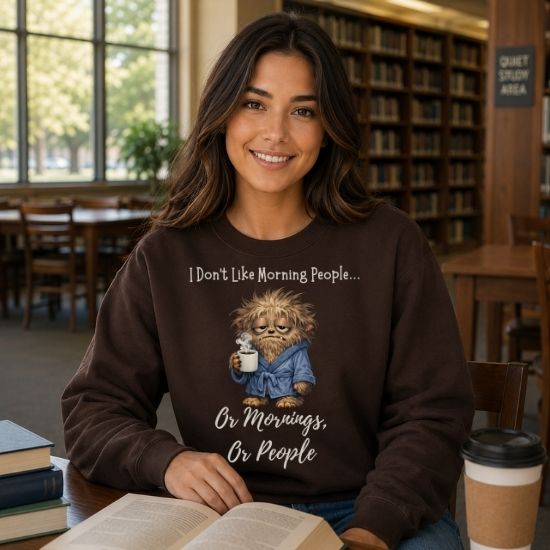 Funny Morning Person Sweatshirt, I Don’t Like Morning People Sweatshirt, Coffee Lover Sweatshirt, Introvert Humor Crewneck, Sarcastic Graphic Sweatshirt, Cozy Coffee Shirt, Relatable Humor Sweatshirt...