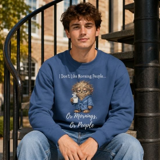 Funny Morning Person Sweatshirt, I Don’t Like Morning People Sweatshirt, Coffee Lover Sweatshirt, Introvert Humor Crewneck, Sarcastic Graphic Sweatshirt, Cozy Coffee Shirt, Relatable Humor Sweatshirt...