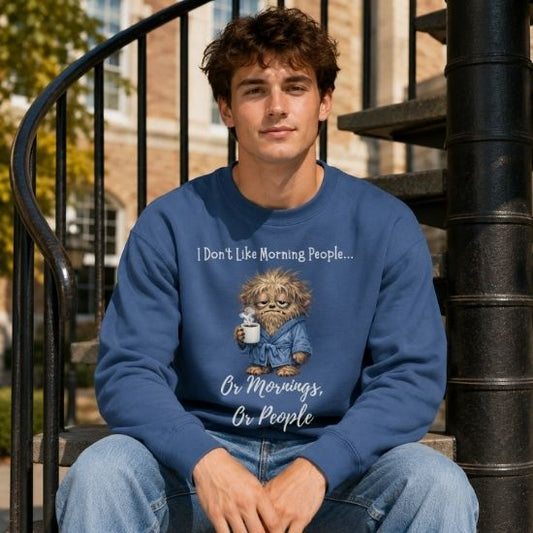 Funny Morning Person Sweatshirt, I Don’t Like Morning People Sweatshirt, Coffee Lover Sweatshirt, Introvert Humor Crewneck, Sarcastic Graphic Sweatshirt, Cozy Coffee Shirt, Relatable Humor Sweatshirt...