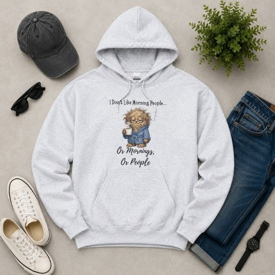 Funny Morning Person Hoodie, I Don’t Like Morning People Hoodie, Coffee Lover Hoodie, Introvert Humor Hoodie, Sarcastic Graphic Hoodie, Funny Coffee Hoodie, Cozy Relatable Hoodie