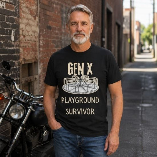 Gen X Playground Survivor Shirt, Funny Gen X T Shirt, Retro 80s Tee, Nostalgia Graphic Shirt, Sarcastic Generation X Shirt, Funny Childhood Tee